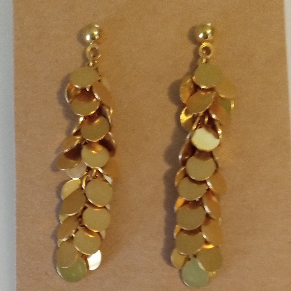 Gold Cascading Scale Earrings